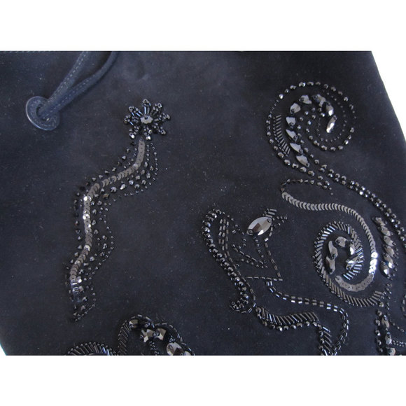 Prada Black Nero Drawstring Suede Handbag - Picture 3 of 10